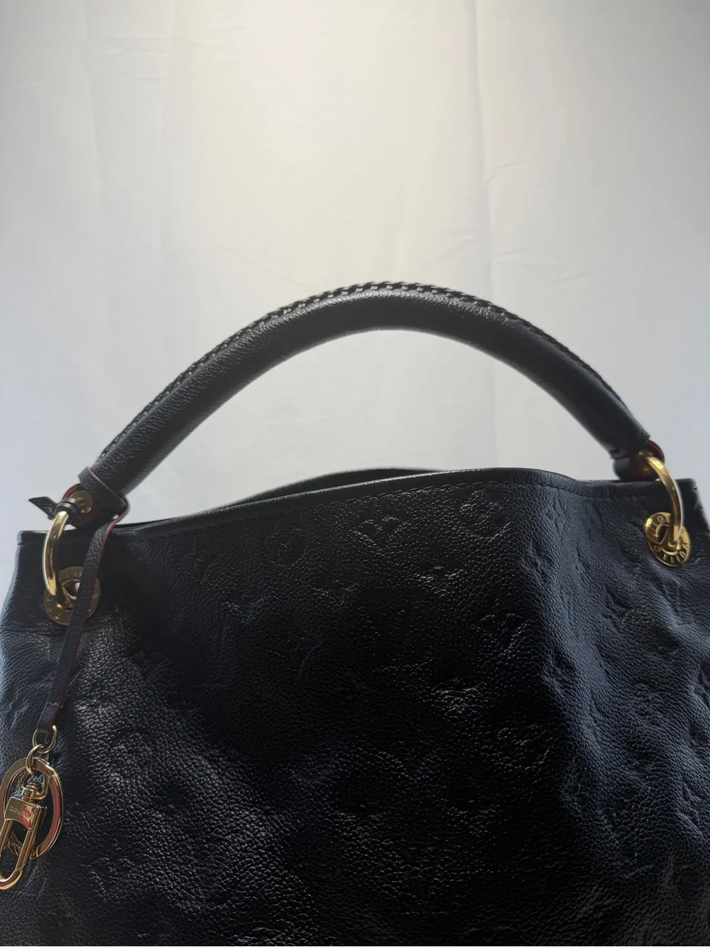 Louis Vuitton blue Monogram Empreinte Leather Shoulder Bag with Gold Hardware